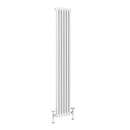 Keswick 1800 x 290mm Cast Iron Style Traditional 2 Column White Radiator