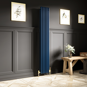 Keswick 1800 x 290mm Cast Iron Style Traditional 3 Column Regal Blue Radiator