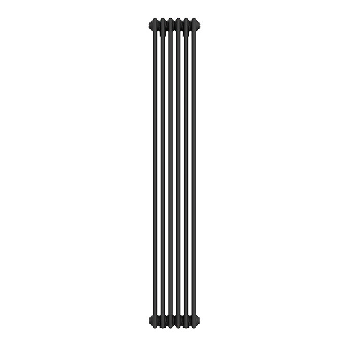 Keswick 1800 x 290mm Cast Iron Style Traditional 4 Column Mat Black Radiator