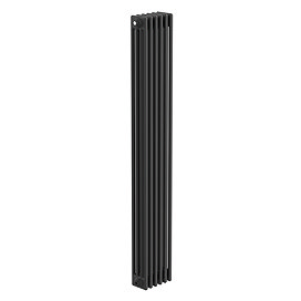 Keswick 1800 x 290mm Cast Iron Style Traditional 4 Column Mat Black Radiator