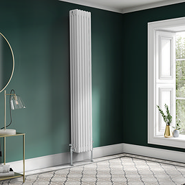 Keswick 1800 x 290mm Cast Iron Style Traditional 4 Column White Radiator