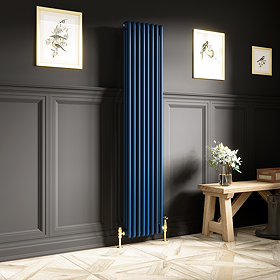 Keswick 1800 x 380mm Cast Iron Style Traditional 3 Column Regal Blue Radiator