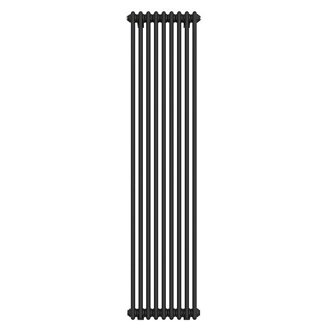 Keswick 1800 x 425mm Cast Iron Style Traditional 2 Column Matt Black Radiator