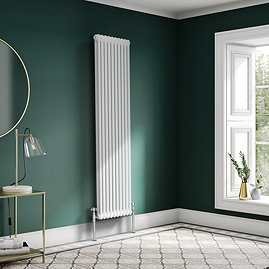 Keswick 1800 x 425mm Cast Iron Style Traditional 2 Column White Radiator