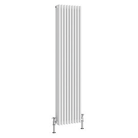 Keswick 1800 x 425mm Cast Iron Style Traditional 4 Column White Radiator