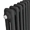 Keswick 1800 x 460 Cast Iron Style Traditional 2 Column Anthracite Radiator with Twin Towel Rails  P
