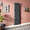 Keswick 1800 x 470 Cast Iron Style Traditional 2 Column Anthracite Radiator with Twin Towel Rails