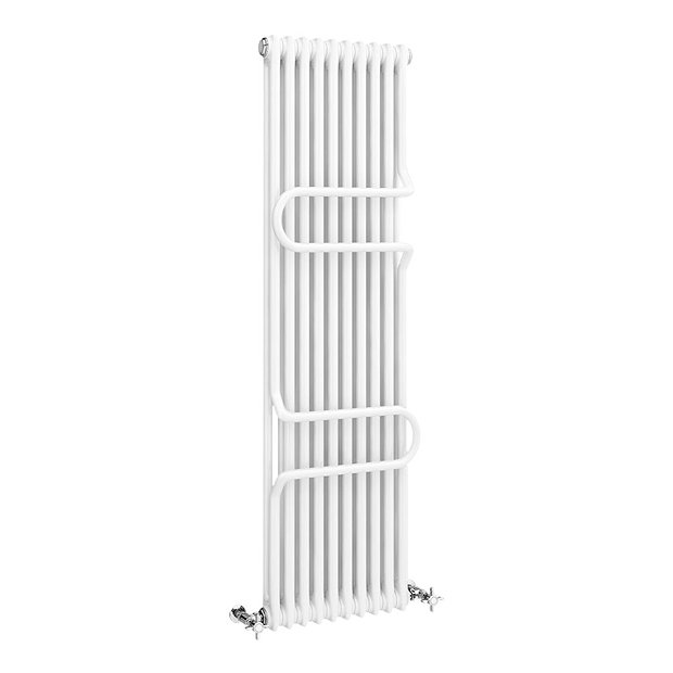 Keswick 1800 x 470 Cast Iron Style Traditional 2 Column White Radiator ...