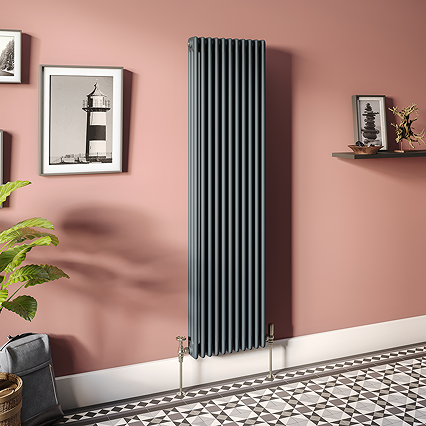 Keswick 1800 x 470mm Cast Iron Style Traditional 3 Column Anthracite Radiator