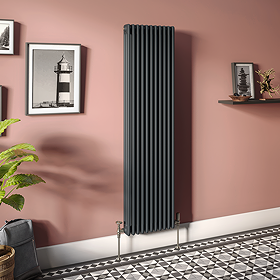 Keswick 1800 x 470mm Cast Iron Style Traditional 3 Column Anthracite Radiator