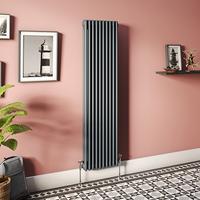 Keswick 1800 x 470mm Cast Iron Style Traditional 2 Column Anthracite Radiator