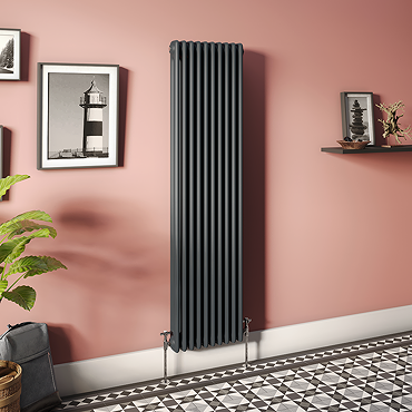 Keswick 1800 x 470mm Cast Iron Style Traditional 2 Column Anthracite Radiator