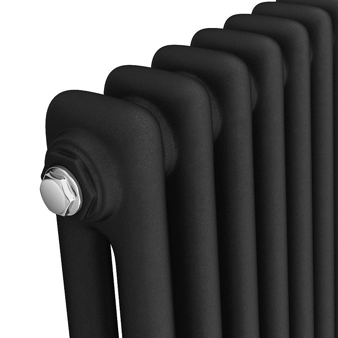 Keswick 1800 x 470mm Cast Iron Style Traditional 2 Column Matt Black Radiator