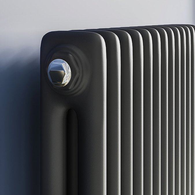 Keswick 1800 x 470mm Cast Iron Style Traditional 2 Column Matt Black Radiator