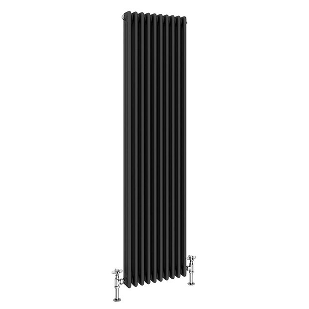 Keswick 1800 x 470mm Cast Iron Style Traditional 3 Column Matt Black
