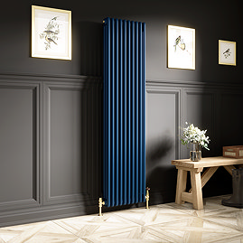 Keswick 1800 x 470mm Cast Iron Style Traditional 3 Column Regal Blue Radiator