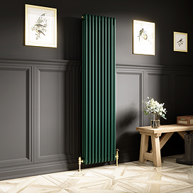 Keswick 1800 x 470mm Cast Iron Style Traditional 3 Column Regal Green Radiator