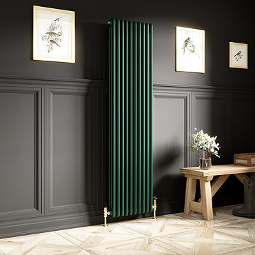 Keswick 1800 x 470mm Cast Iron Style Traditional 3 Column Regal Green Radiator