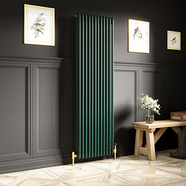 Keswick 1800 x 560mm Cast Iron Style Traditional 3 Column Regal Green Radiator