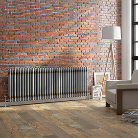 Keswick 3 Column 600 x 1550mm Horizontal Radiator - Raw Metal
