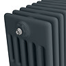 Keswick 300 x 1190mm Horizontal Radiator Anthracite 6 Column (26 Sections) with Feet