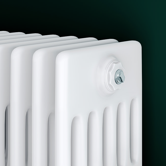Keswick 300 x 1190mm Horizontal Radiator White 6 Column (26 Sections) with Feet