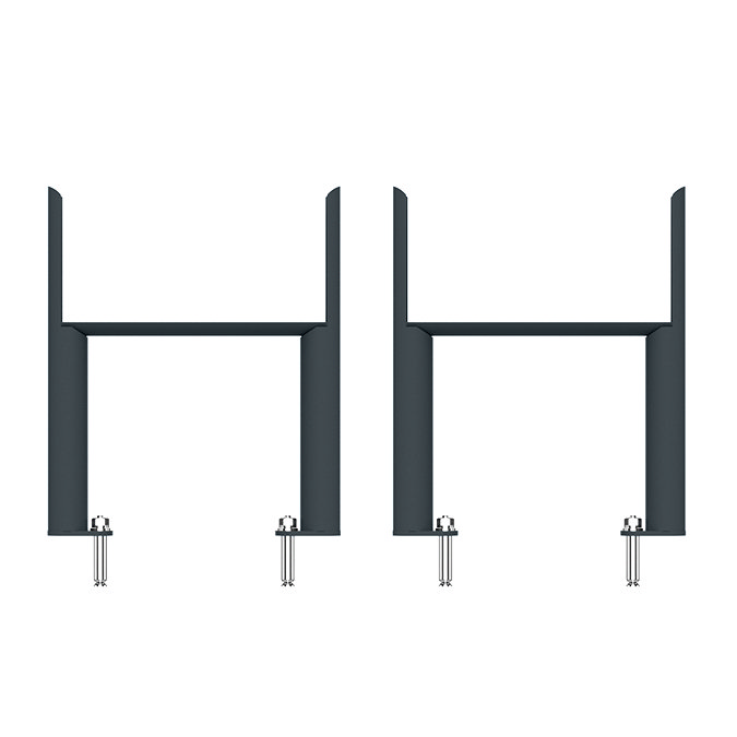Keswick 300 x 1370mm Horizontal Radiator Anthracite 6 Column (30 Sections) with Feet