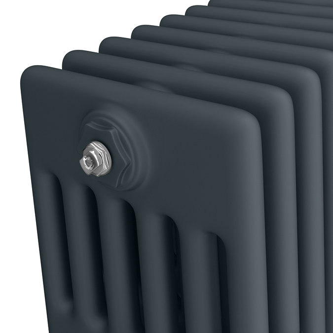 Keswick 300 x 1370mm Horizontal Radiator Anthracite 6 Column (30 Sections) with Feet