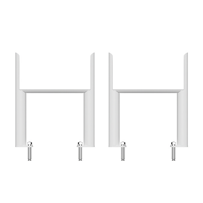 Keswick 300 x 1370mm Horizontal Radiator White 6 Column (30 Sections) with Feet