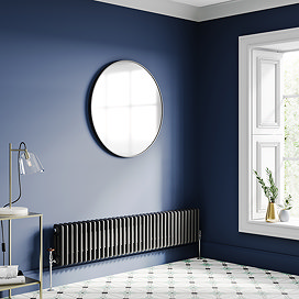 Keswick 300 x 1550mm Cast Iron Style Traditional 3 Column Matt Black Radiator