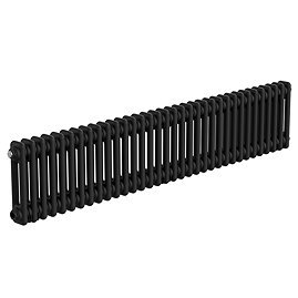 Keswick 300 x 1550mm Horizontal Radiator Matt Black 2 Column