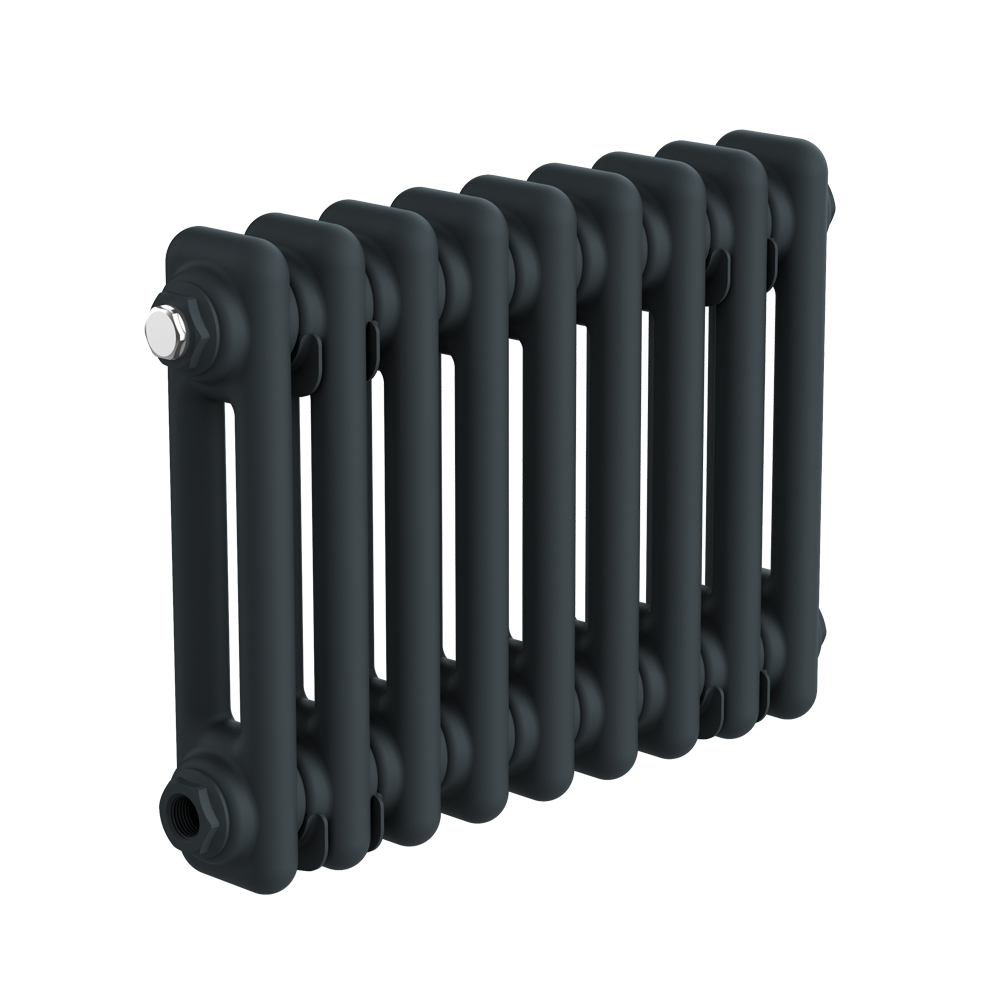 Keswick H300 x W425mm Horizontal Radiator – Cast Iron Style, Anthracite ...