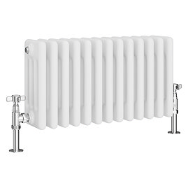 Keswick 300 x 605mm Horizontal Radiator White 4 Column