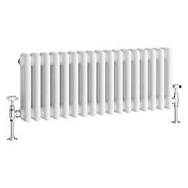 Keswick 300 x 785mm Horizontal Radiator White 3 Column
