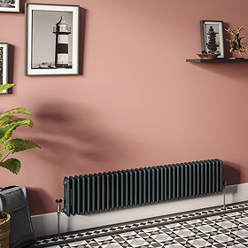 Keswick 300 x 1550mm Cast Iron Style Traditional 3 Column Anthracite Radiator