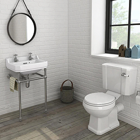 Keswick 4-Piece Traditional Bathroom Suite with Basin, Washstand & Close Coupled Toilet