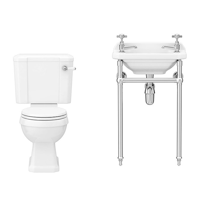 Keswick 4-Piece Traditional Cloakroom Suite - 2 Tap Hole  In Bathroom Large Image