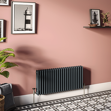 Keswick 450 x 1010mm Cast Iron Style Traditional 3 Column Anthracite Radiator