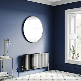 Keswick 450 x 1010mm Cast Iron Style Traditional 3 Column Matt Black Radiator