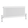 Keswick 450 x 1010mm Horizontal Radiator White 2 Column