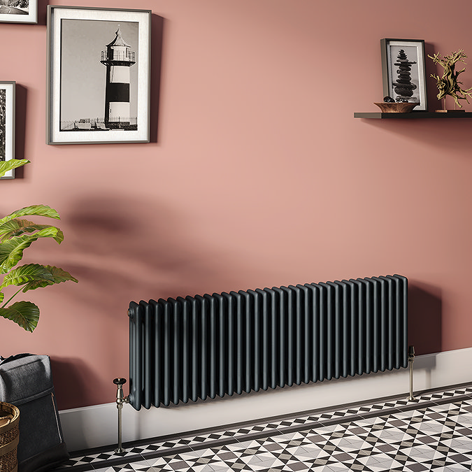 Keswick 450 x 1415mm Cast Iron Style Traditional 3 Column Anthracite Radiator