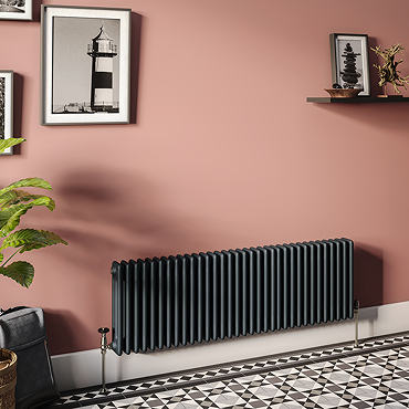 Keswick 450 x 1414mm Cast Iron Style Traditional 3 Column Anthracite Radiator