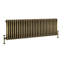 Keswick 450 x 1414mm Cast Iron Style Traditional 3 Column Antique Brass Radiator