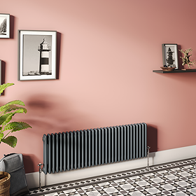 Keswick 450 x 1415mm Cast Iron Style Traditional 2 Column Anthracite Radiator