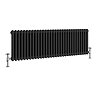 Keswick 450 x 1415mm Cast Iron Style Traditional 2 Column Matt Black Radiator