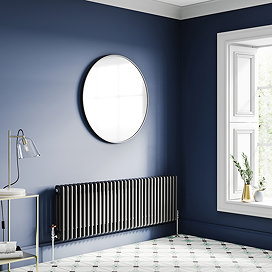 Keswick 450 x 1415mm Cast Iron Style Traditional 3 Column Matt Black Radiator