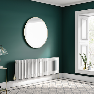 Keswick 450 x 1414mm Cast Iron Style Traditional 3 Column White Radiator