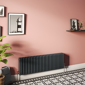 Keswick 450 x 1415mm Cast Iron Style Traditional 4 Column Anthracite Radiator