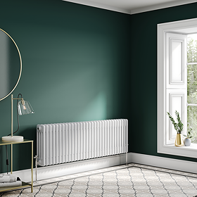 Keswick 450 x 1415mm Cast Iron Style Traditional 4 Column White Radiator