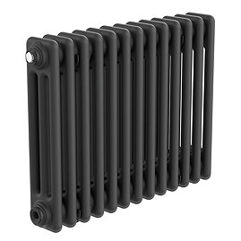 Keswick 450 x 605mm Horizontal Radiator Matt Black 3 Column